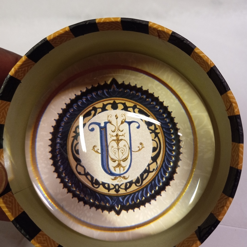 Punch Studio Crystal Dome Paperweight Monogram “U” Initial Vintage Collectibl